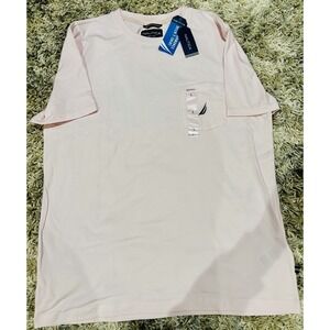 New! Men's Nautica Large Performance‎ Deck Short Sleeve Shirt Pink